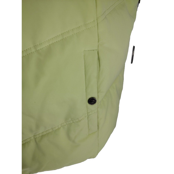 Zeroxposur Woman Quilted Puffer Vest Size 1X Neon Green Down Feathers Zip Snap - Picture 7 of 10